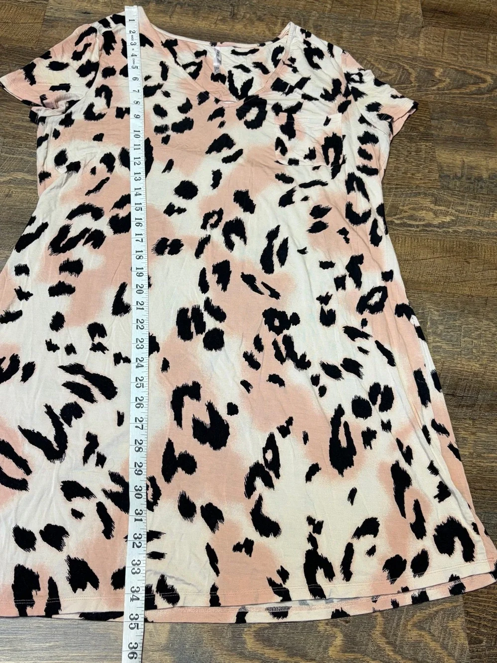 Soma Nightgown My Wildest Dreams Medium Cream Black Peach Animal Soft Stretchy